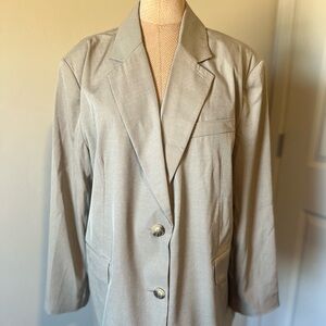 NWT Topshop Oversized Tan Blazer US Size 2 Menswear Inspired